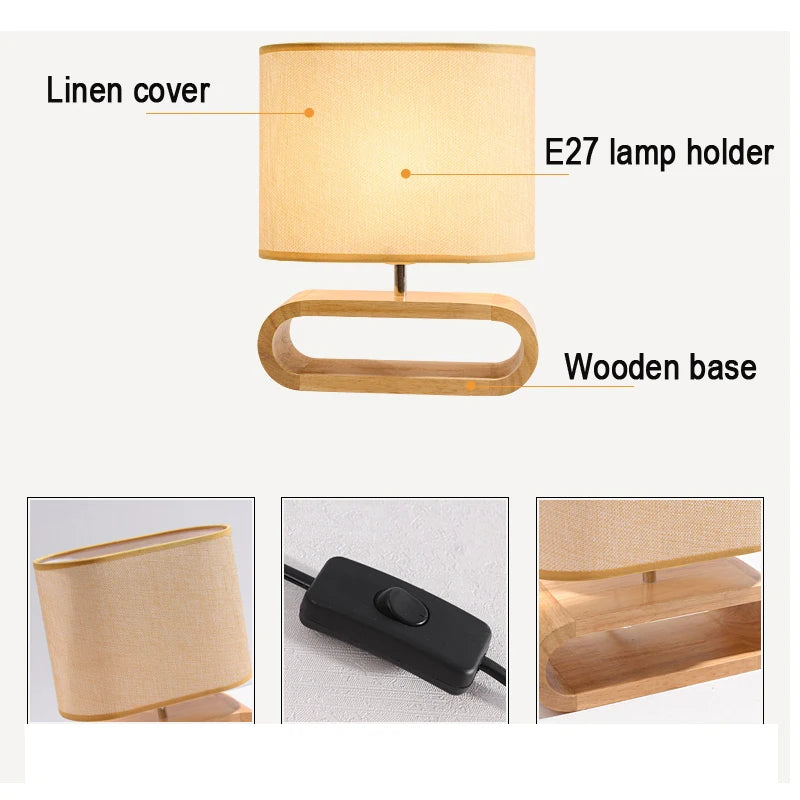 Nordic Wood Base Table Lamp