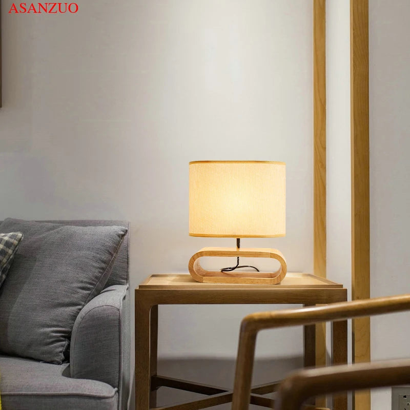 Nordic Wood Base Table Lamp